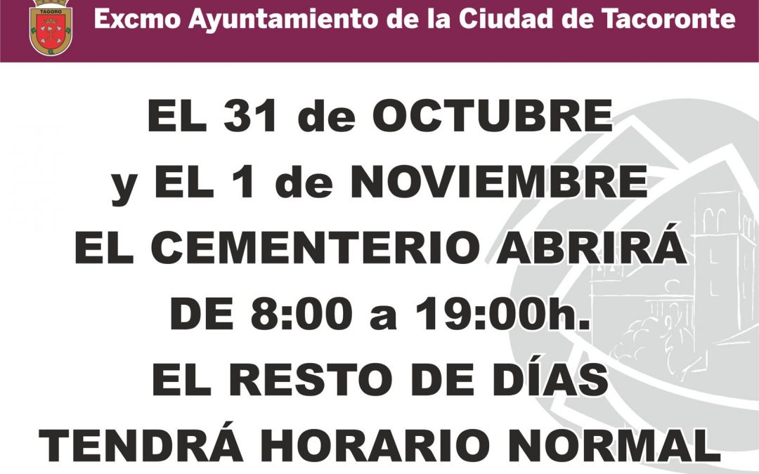 Horario extendido en el Cementerio Municipal de Tacoronte